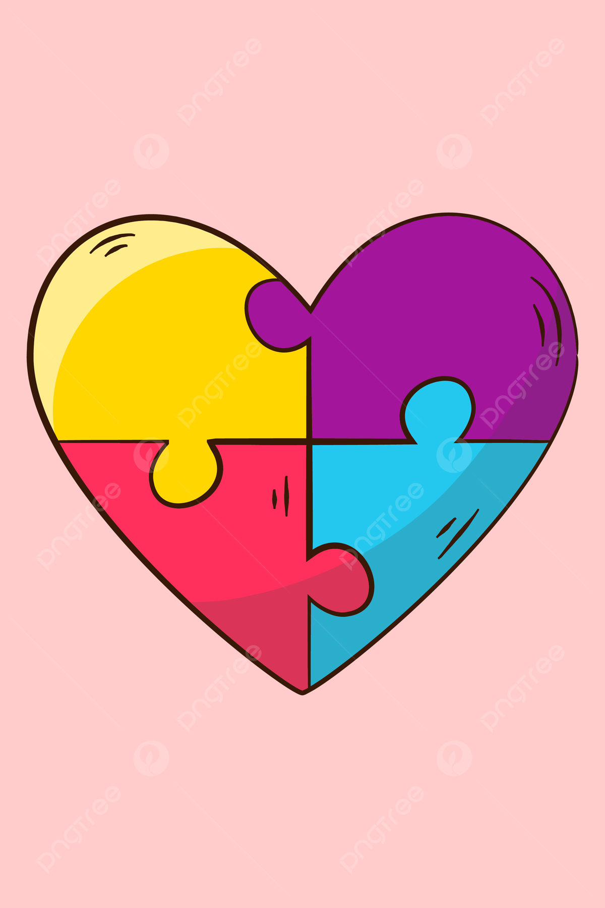 Wallpaper #L_8GaZMB3lSXT3zUVOWc264 Vector De Dibujos Animados Creativo En Forma De Corazon Collage