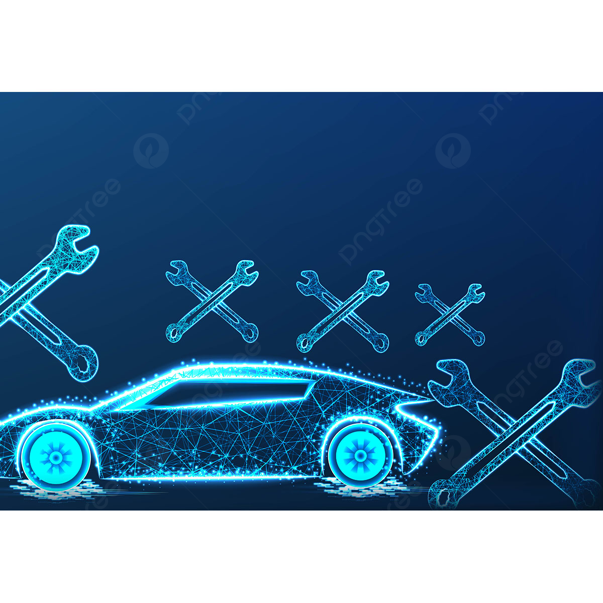 Wallpaper #___Pa5MB3lSXT3zUD-gs79 Car Repairing Form Lines and Triangles Point Connecting Network on Blue