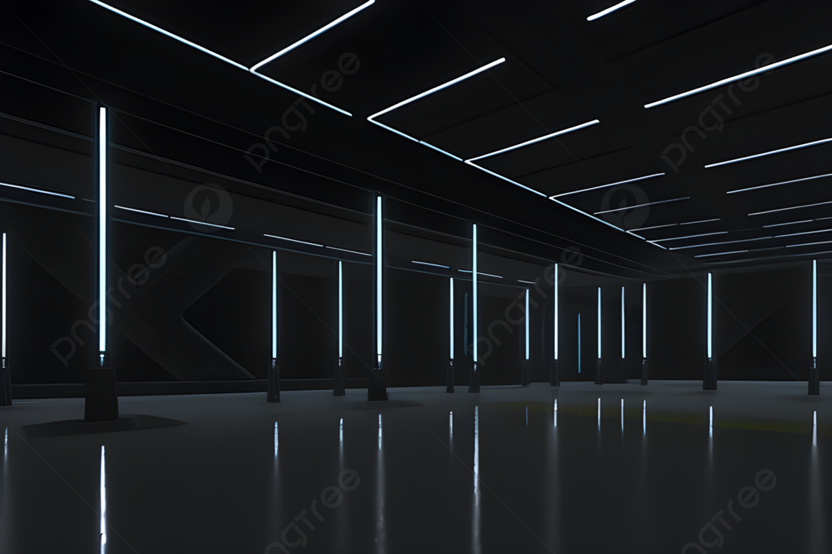 Wallpaper #JWeN-JIBSpphPi3-Nooi254 Futuristic Sci Fi Triangle White Neon Tube Floor Room Background