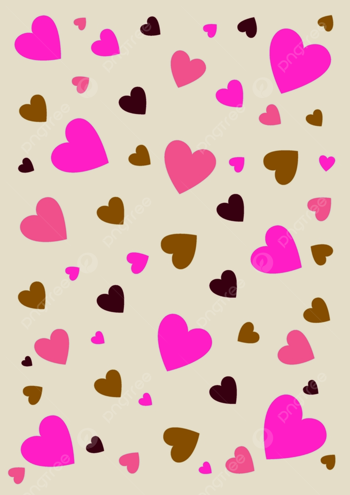 Wallpaper #tGeU55IBSpphPi3-kjik159 Hearts Pattern in Soft Brown Background Heart Texture Pink