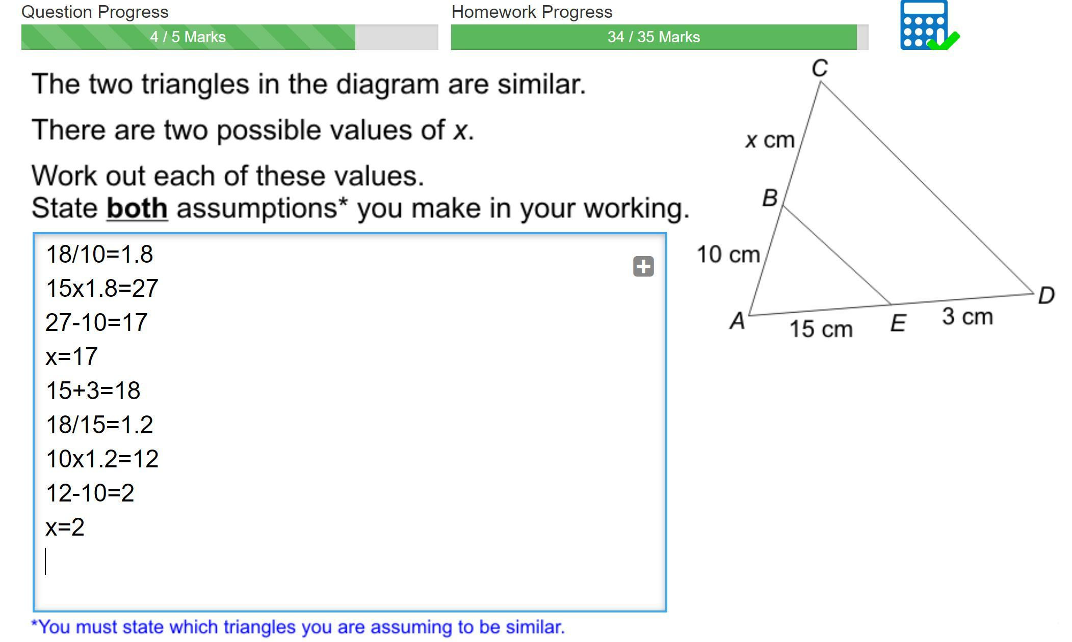Wallpaper #_GcLCZMBSpphPi3-ZM3k255 The Two Triangles Are Similar There Are Two Possible Values of X Work