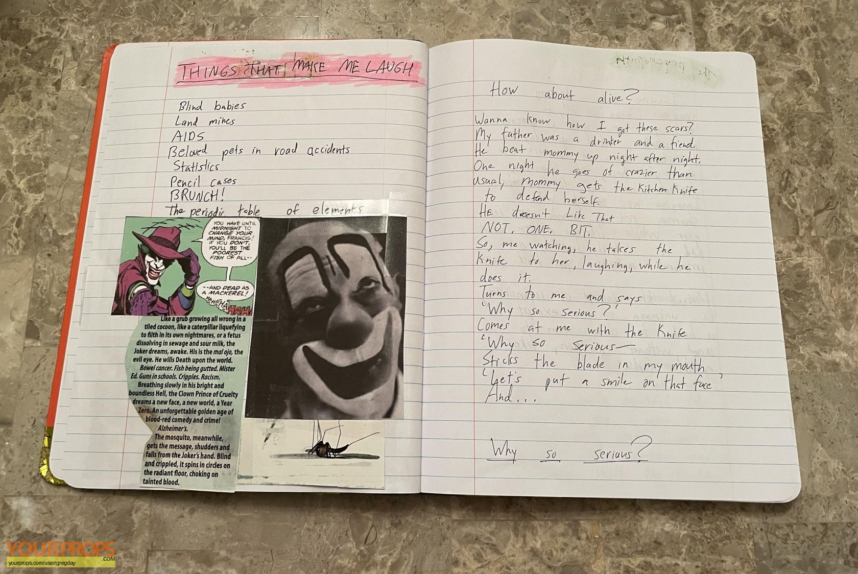 Wallpaper #OHcGJ5MB-pgBXx60DqRh2 The Dark Knight Heath Ledgers Joker Diary Replica Prod Material