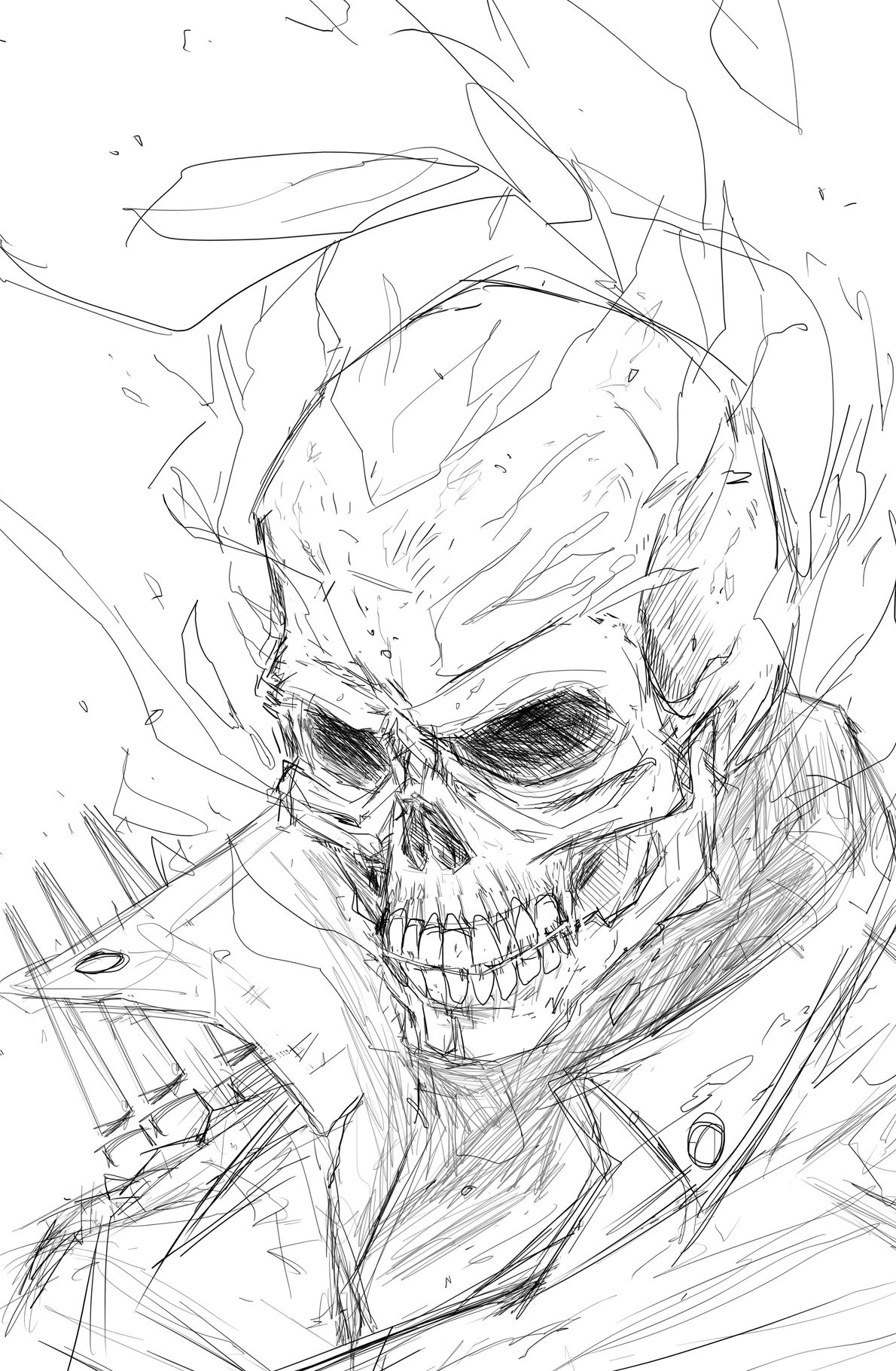 Wallpaper #ZPTDOZMBKFX8bn3rg3ez162 Ghost Rider a Blazing Pencil Sketch