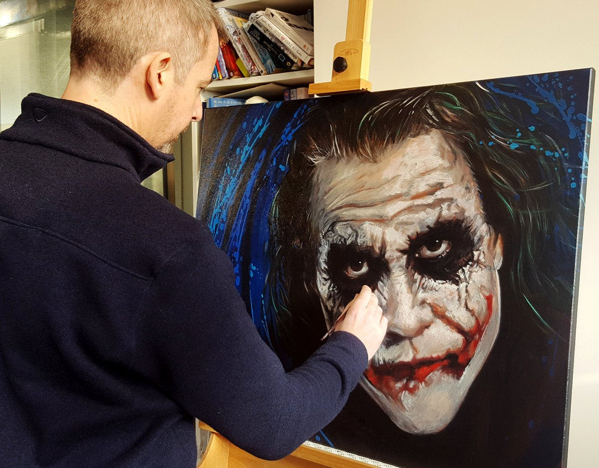 Wallpaper #UxouUZMB1yWOL4qg54He156 The Joker Heath Ledger Painting at Paintingvalleycom Explore