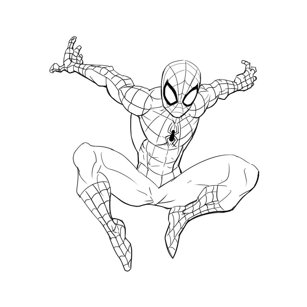 Wallpaper #aBluEo8BtGB6xQ78U2Pw33 Spiderman Line Drawing at Paintingvalleycom Explore Collection of