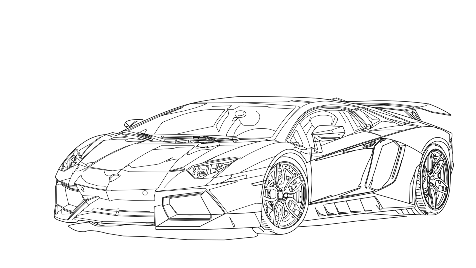 Wallpaper #1RkzOI8BtGB6xQ78bKc441 Lamborghini Drawing Outline at Paintingvalleycom Explore Collection