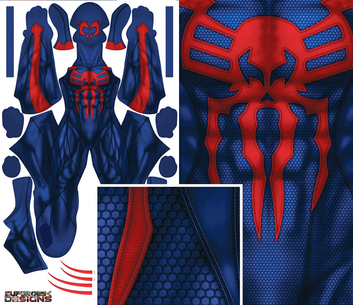 Wallpaper #P2dR65IBSpphPi3-3kuz219 Spider Man 2099 with Eyeslenses Pattern File Supergeek Designs