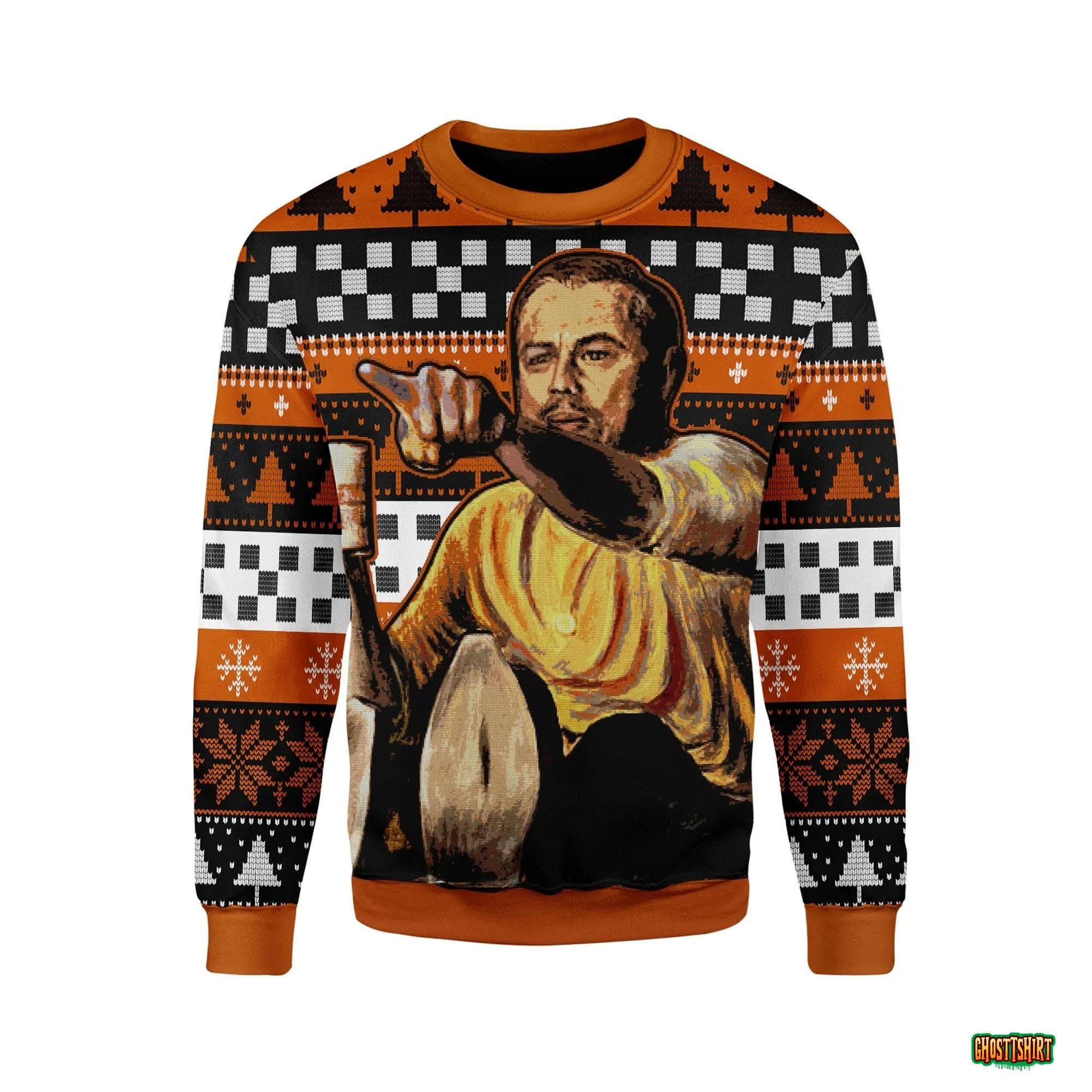 Wallpaper #mGd7A5MBSpphPi3-cLM7272 Leonardo Pointing Meme Ugly Christmas Sweater