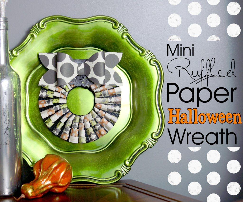 Wallpaper #lQMqZpMBpyOg8YnE0dqs133 Mini Ruffled Paper Halloween Wreath the Scrap Shoppe