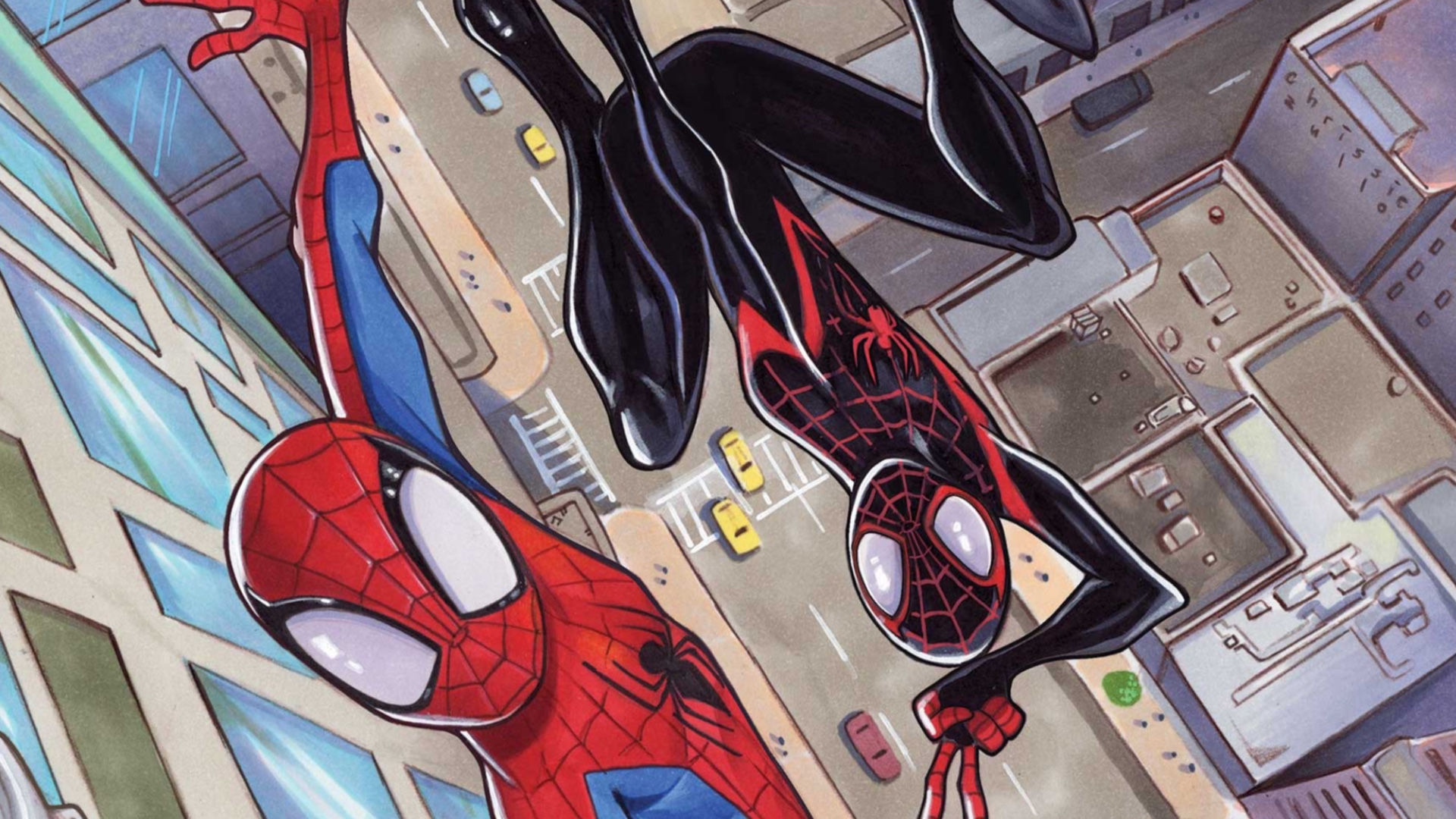 Wallpaper #6fQUOpMBKFX8bn3r1nfR324 Peter Parker and Miles Morales Team Up for Spider Men Double Trouble