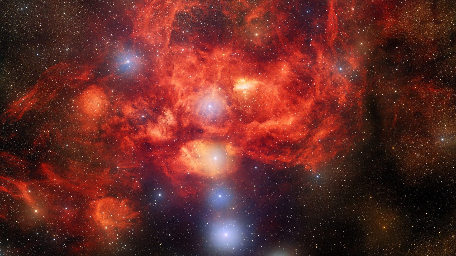 Wallpaper #indNJpMB-pgBXx606KH1141 Lobster Nebula Glows Red in New Image from Dark Energy Hunter Space