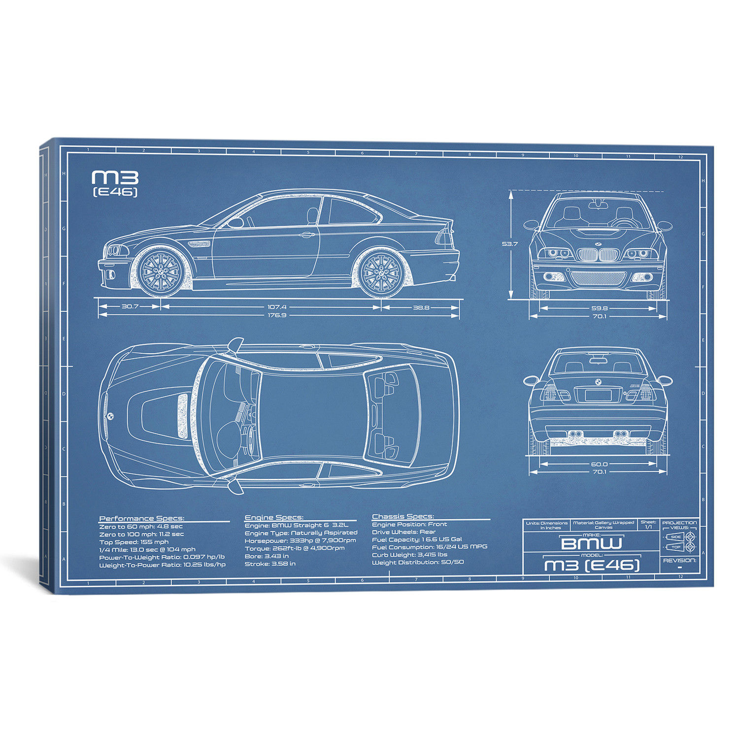 Wallpaper #EViZNJMBzN9vxX34SD3C40 BMW M2 E46 Blueprint 18w X 12h X 075d Action Blueprints