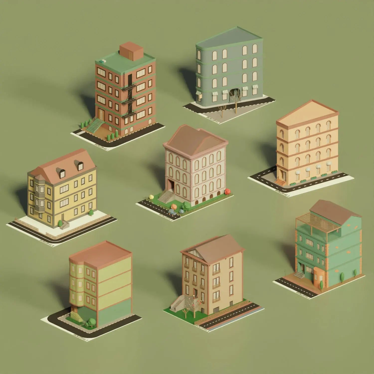 Wallpaper #aWfA6pIBSpphPi3-sEia194 3D Model Low Poly Buildings 2 Toffu Co