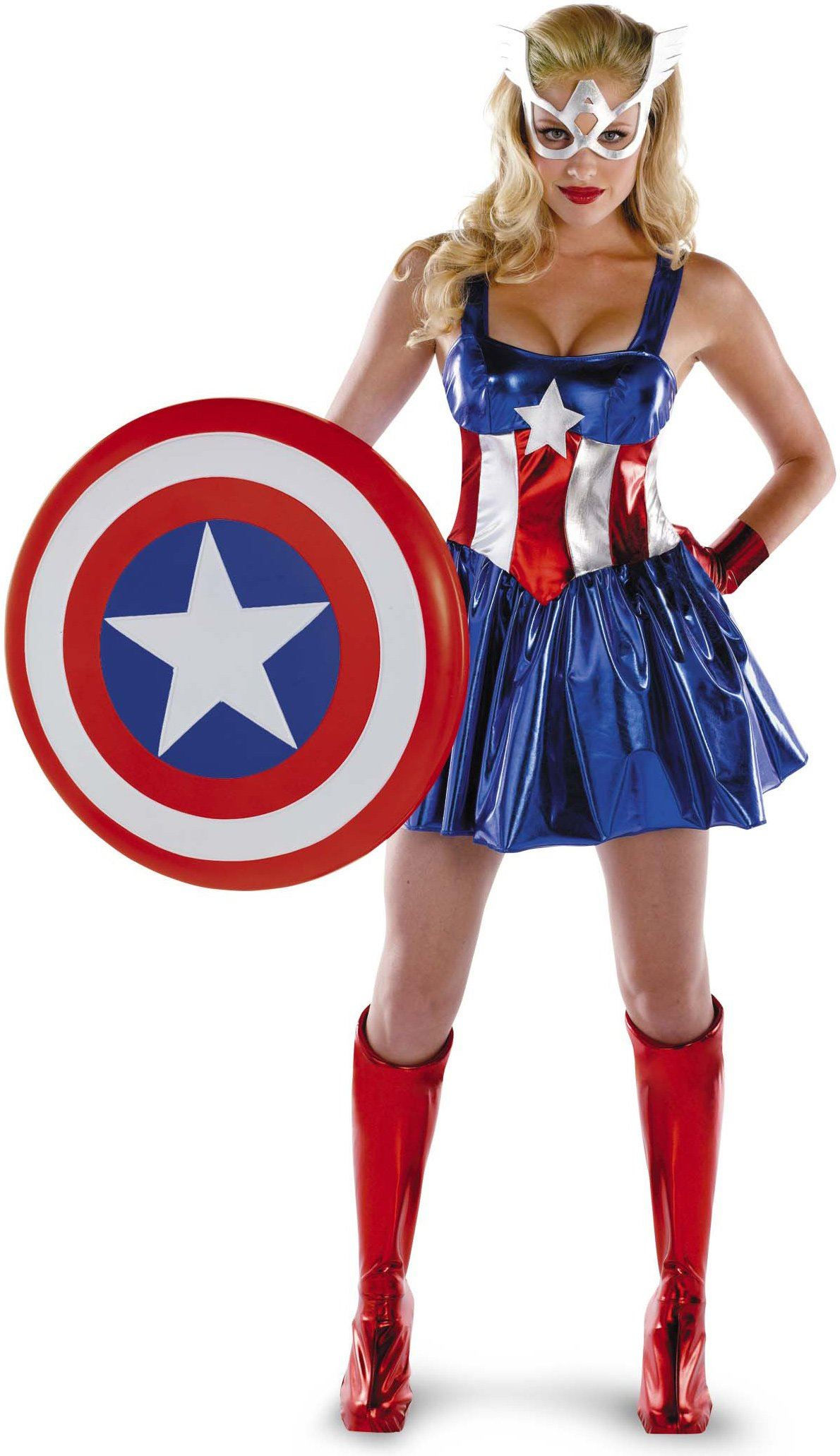 Wallpaper #j3MAh44BFI5NbQksvyBh53 A Woman Dressed in a Captain America Costume