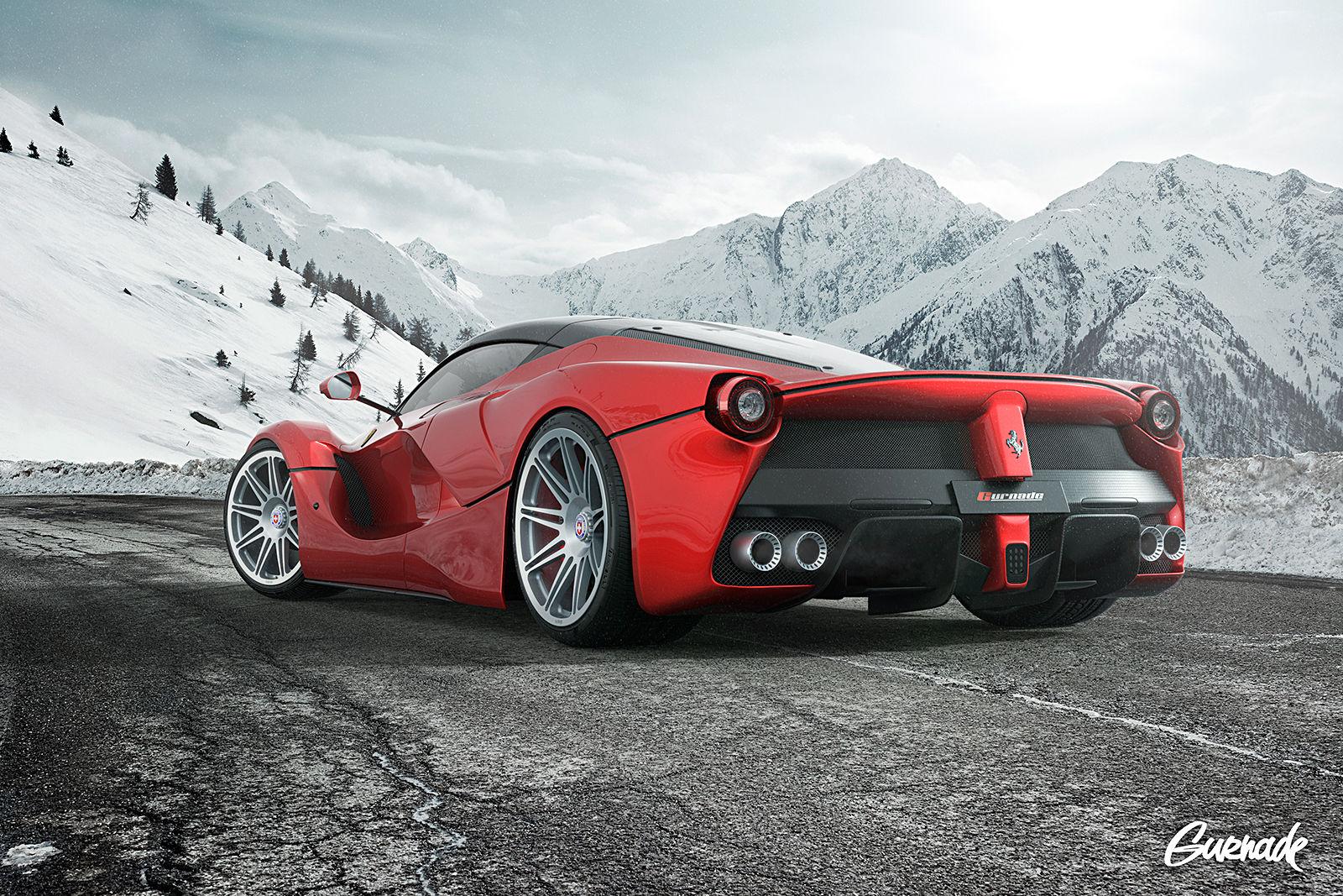 Wallpaper #IamqKZMBMYaX5LKBcdT3315 Laferrari Rendered with Bold Hre Wheels Gtspirit