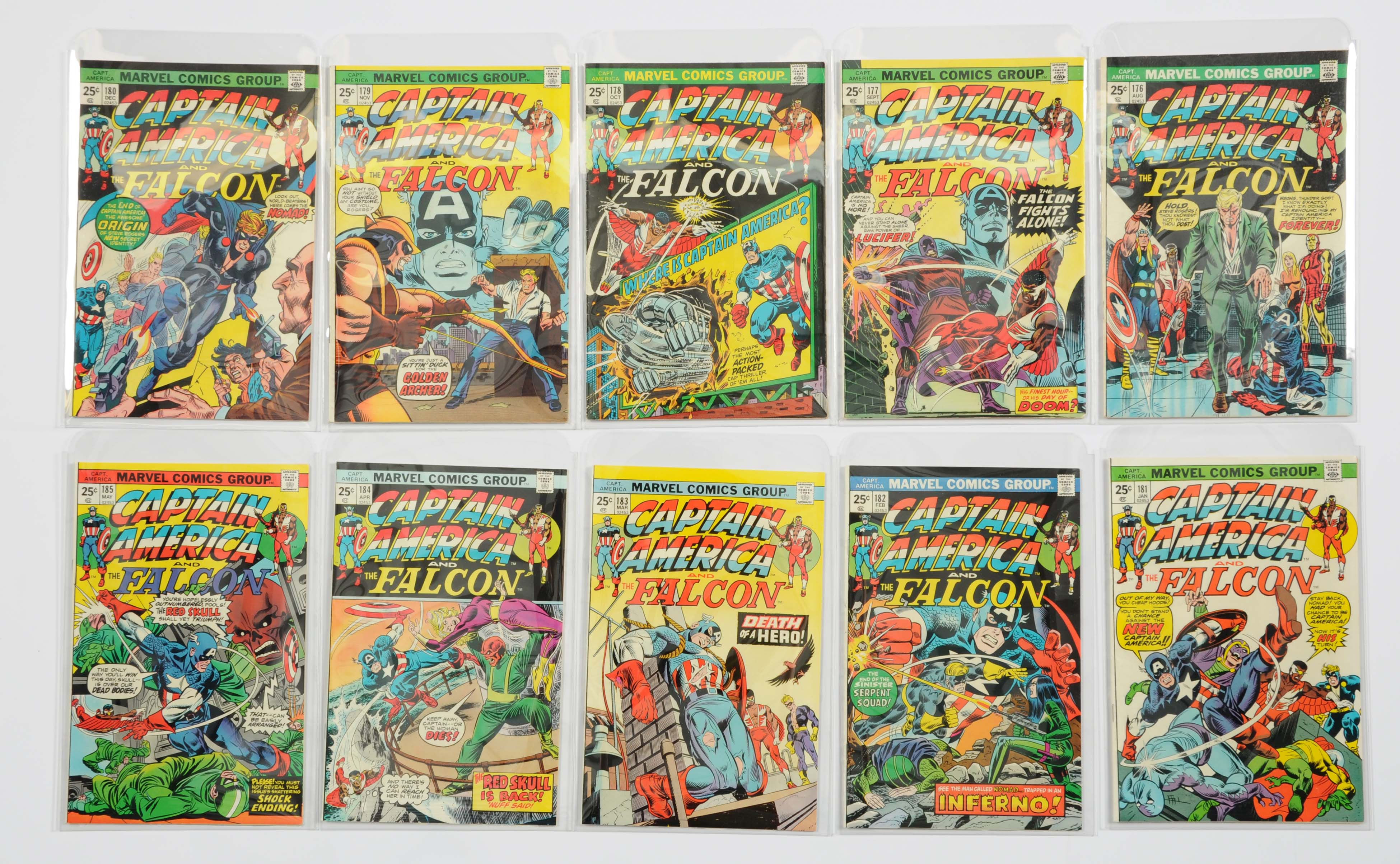 Wallpaper #nmf8B5MBSpphPi3-LMhQ281 Lot Detail Lot of 20 Captain America Comic Books 166 185