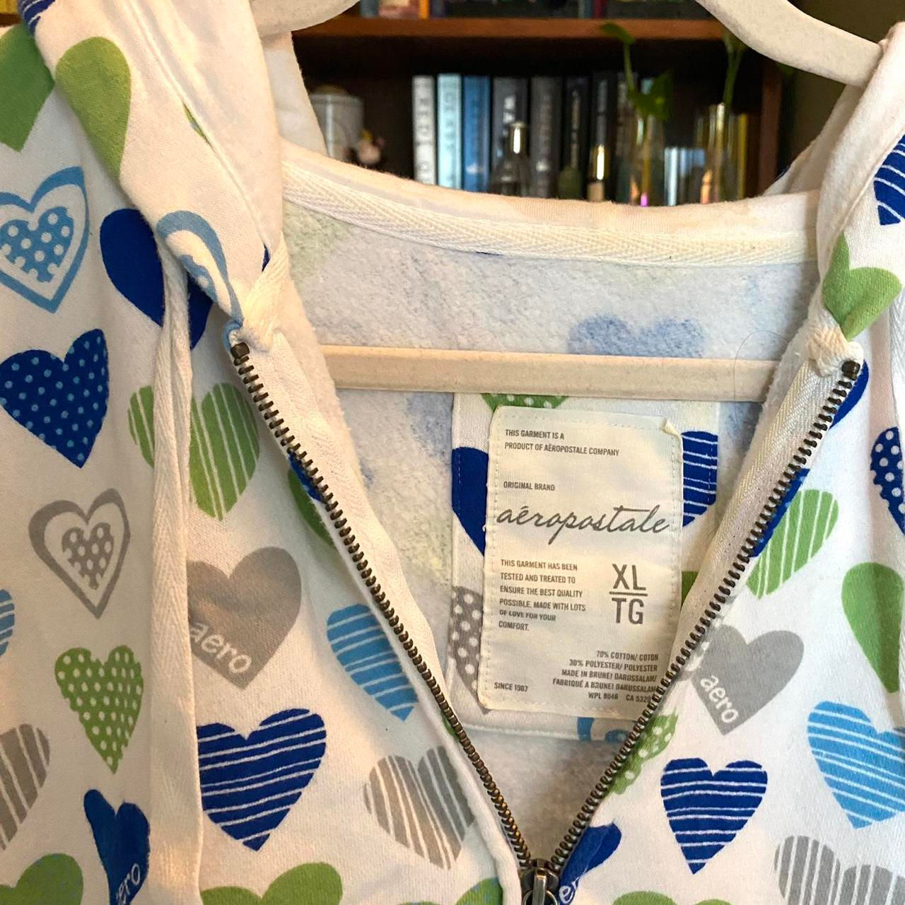 Wallpaper #Tmd395IBSpphPi3-tobx353 Blue and Green Heart Pattern Zip Up Fits Like a Depop