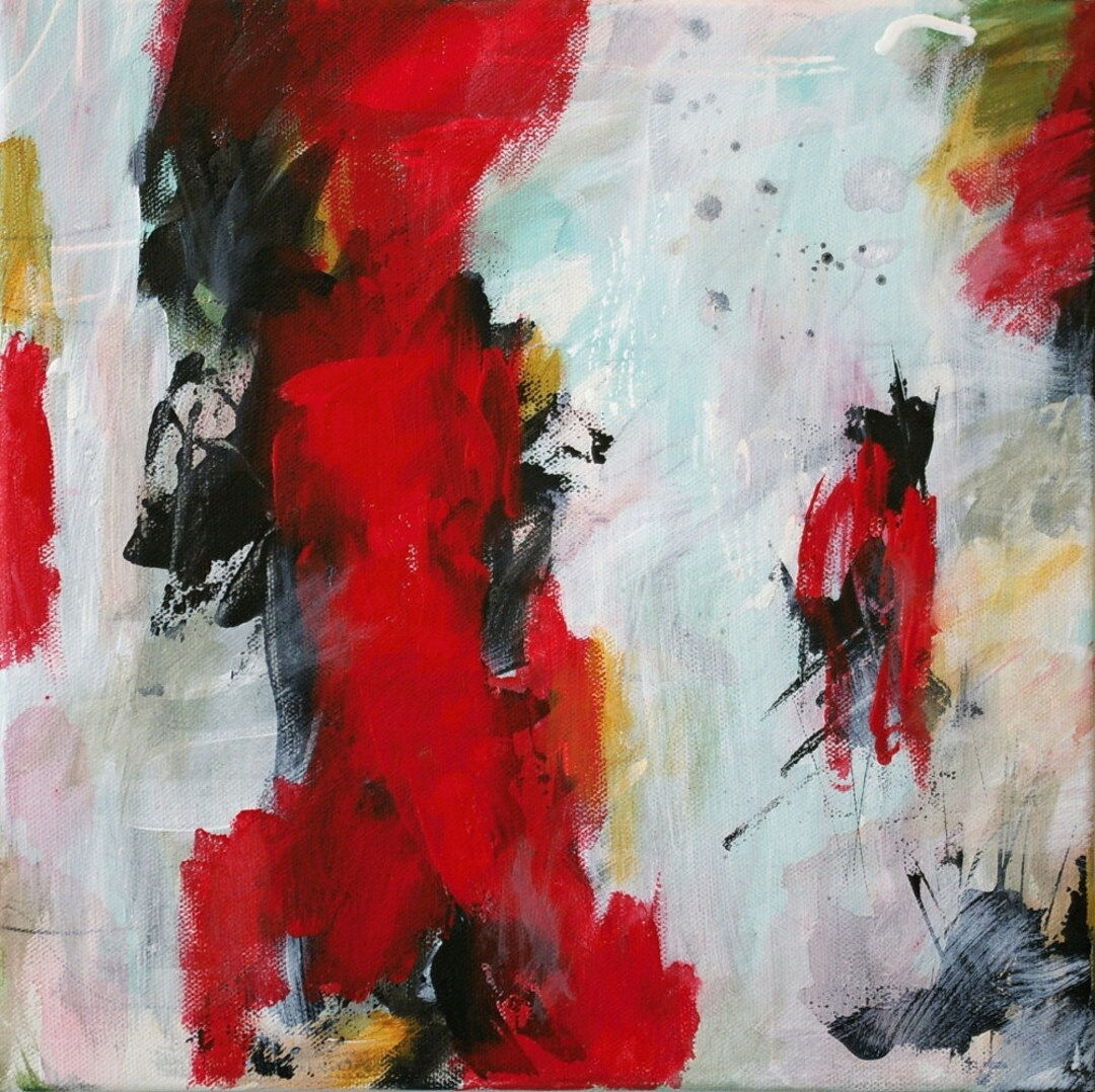 Wallpaper #BGcL6JIBSpphPi3-SDu_44 Abstract Red Black Blue White Painting Modern Art Contemporary Etsy