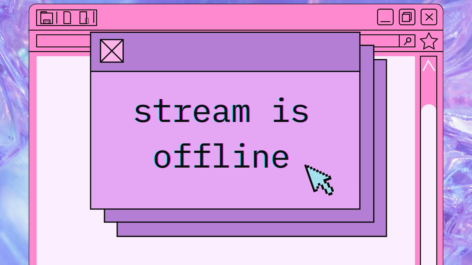 Wallpaper #9hmDBI8BtGB6xQ789E4G10 Twitch Offline Banner Pink Retro Computer Screen Stream is Offline