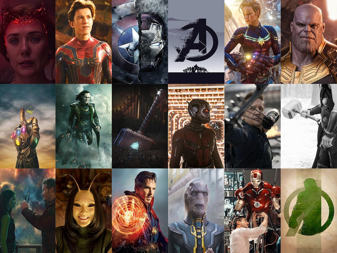 Wallpaper #XX3Z8I4Bnwiau_P6mwcp12 125 Pcs Avengers Wall Collage Kit Marvel Aesthetic Photo Etsy