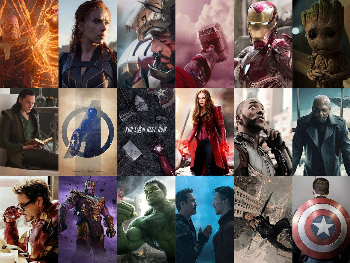 Wallpaper #XX3Z8I4Bnwiau_P6mwcp2 125 Pcs Avengers Wall Collage Kit Marvel Aesthetic Photo Etsy