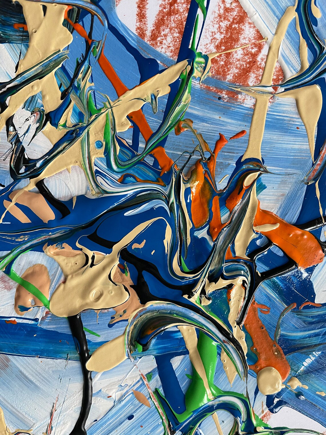 Wallpaper #NL0NpJcBxtB1RJ-K4LkL19 Abstract Painting Jackson Pollock Style Art Black White Green Gray Blue