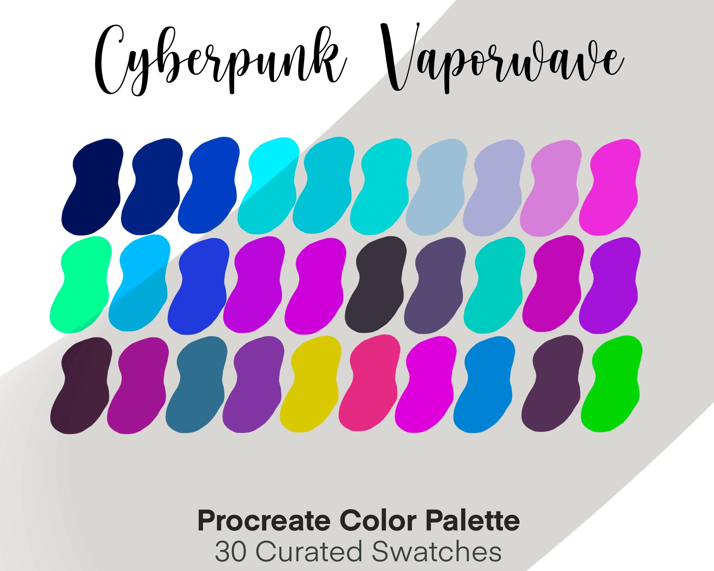 Wallpaper #DnSVwo4B_8f4nGFa5G_P18 Cyberpunk Vaporwave Color Palette Procreate Color Palette Etsy