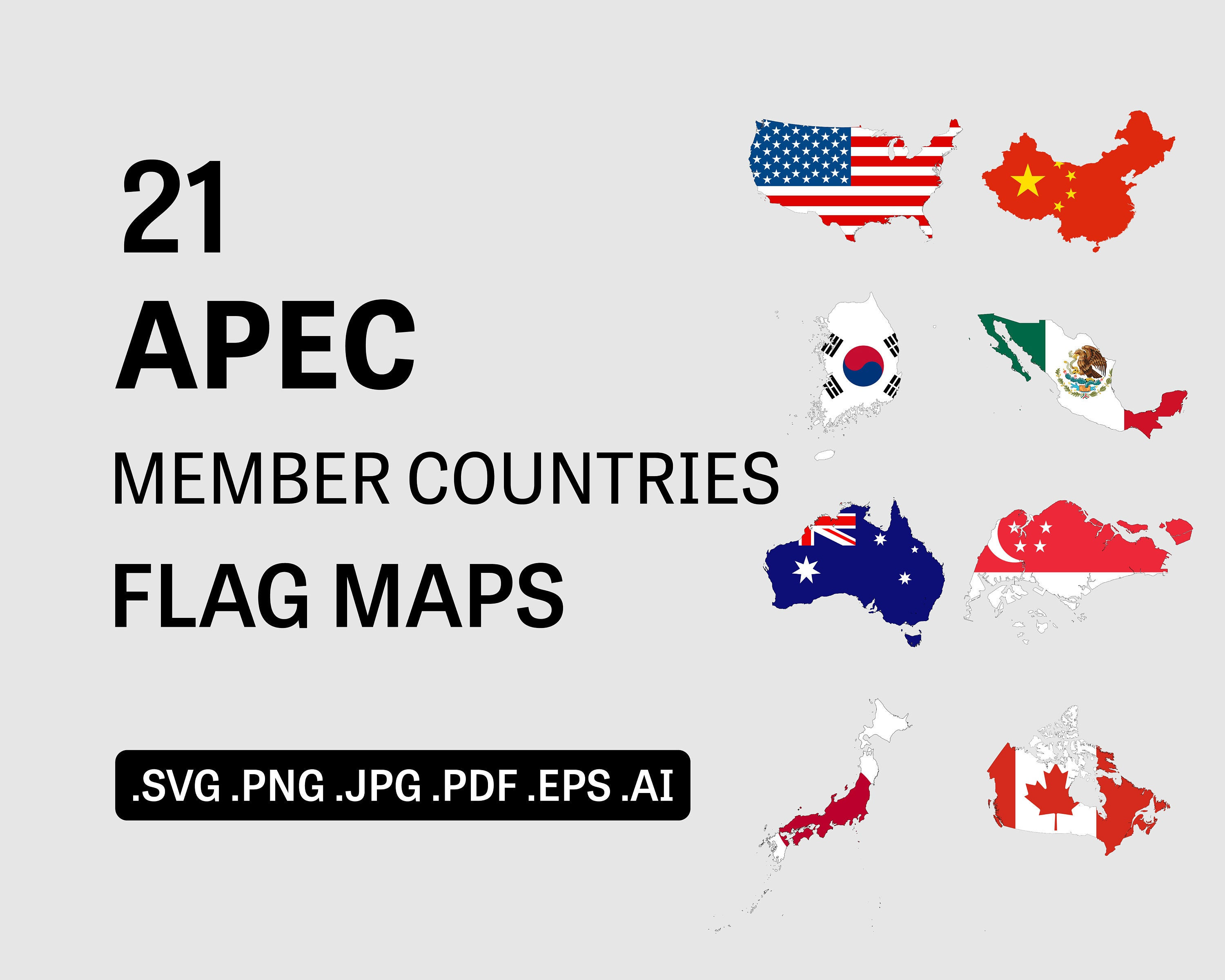 Wallpaper #_xl3A48BtGB6xQ78RksC8 Apec Flag Map Svg Member Countries Set Asia Country Nation Etsy Australia