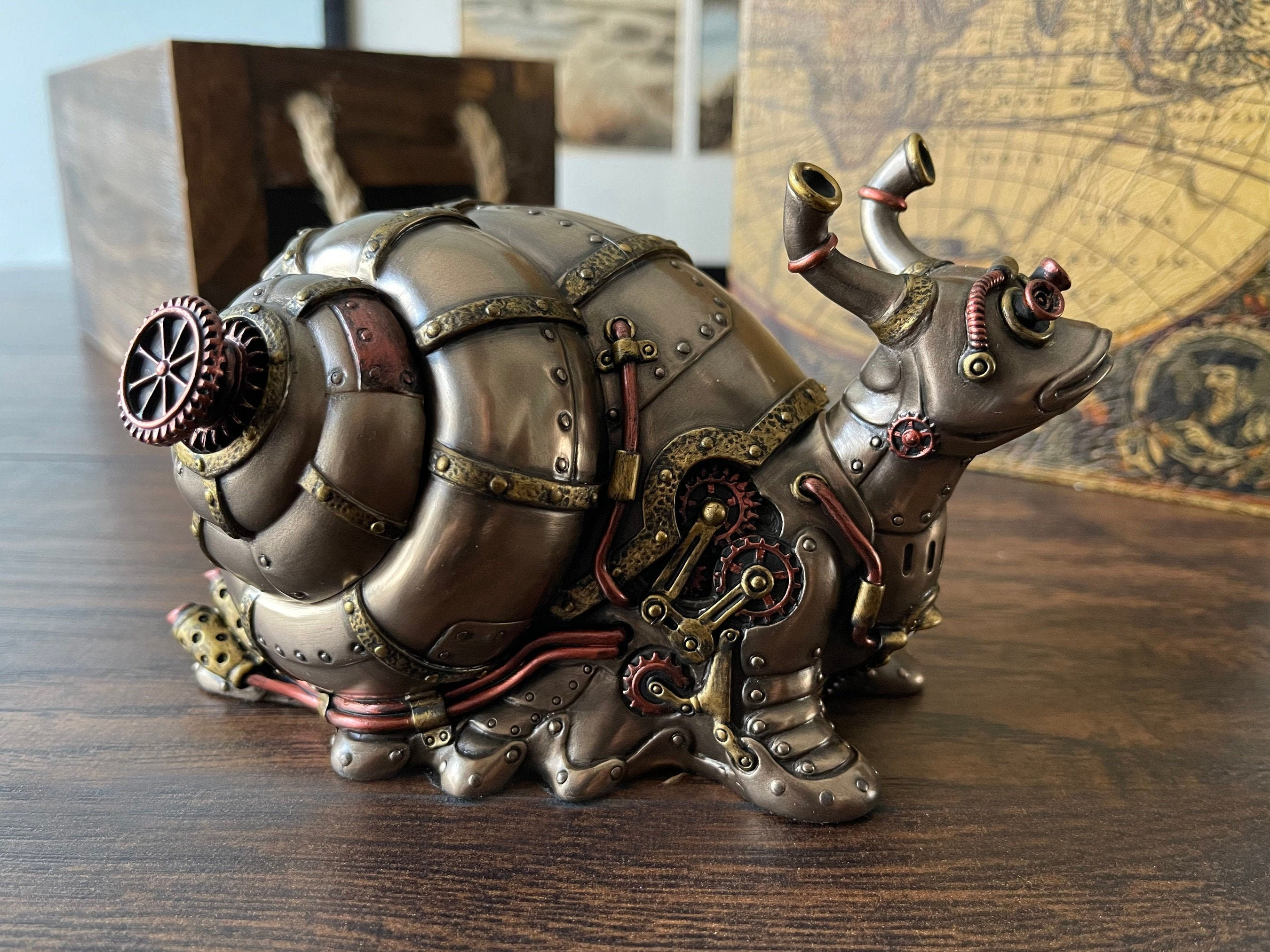 Wallpaper #7DE0NZMB5zzyi_yYk1WD3 Steampunk Giant Land Snail with Trinket Box Etsy Canada