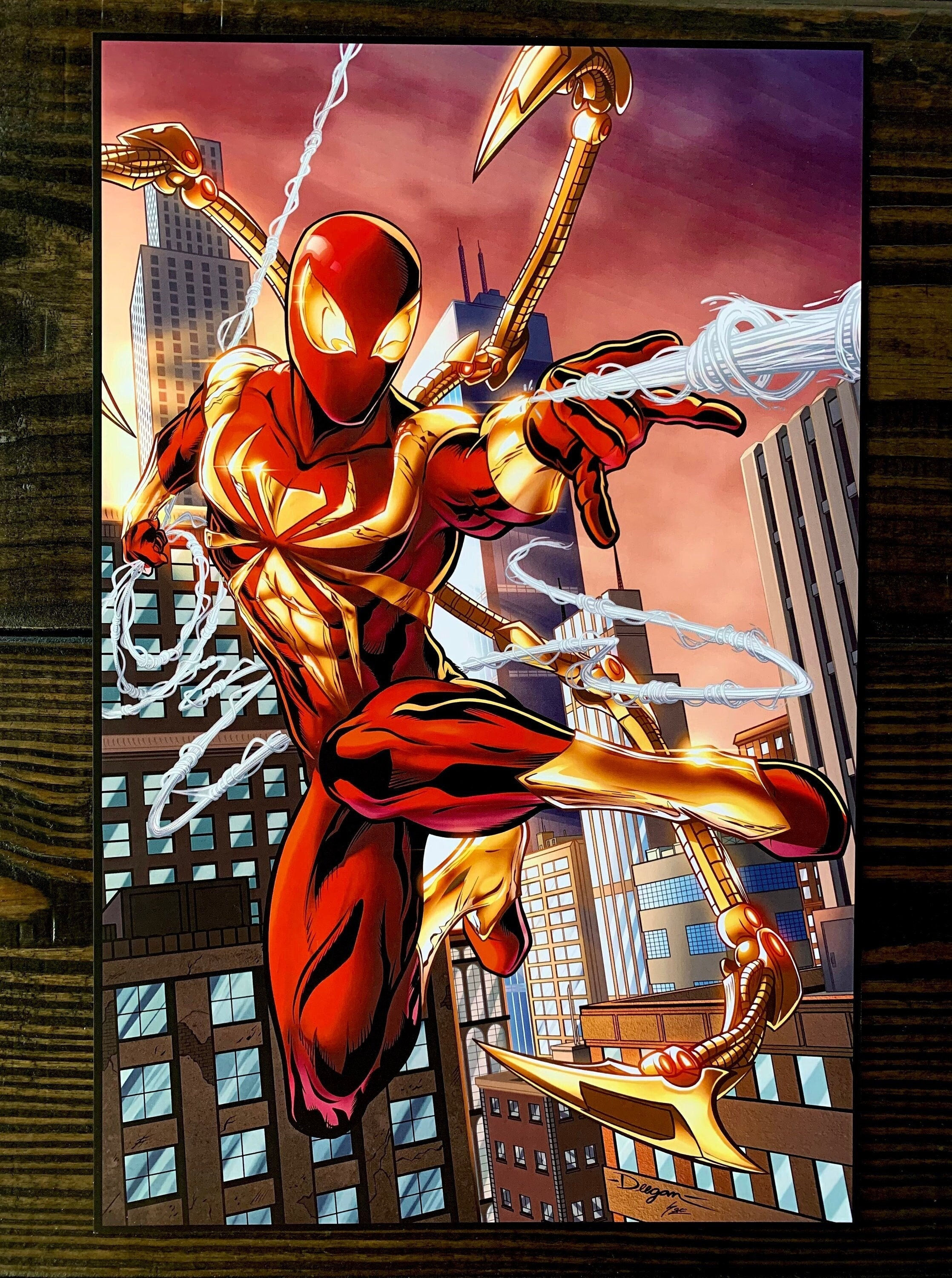 Wallpaper #cEUwko4B7YBJg1BVXJ7W49 Spider Man Iron Spider Original Art Print Etsy