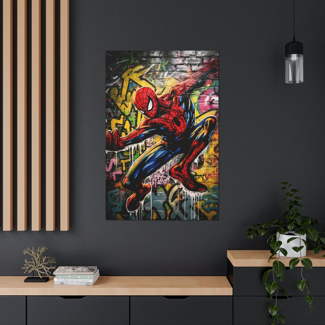 Wallpaper #EGiVFpMBSpphPi3-6QxI10 Canvas Art Spider Man Wall Art Spider Man Graffiti Canvas Etsy