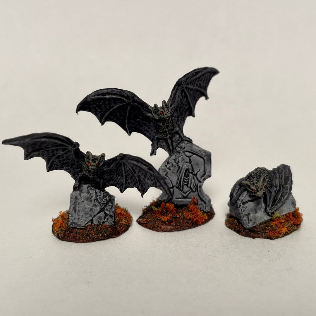 Wallpaper #S2cLE5MBSpphPi3-pP5k32 3 Giant Bats Hand Painted Miniatures Dd Dnd Pathfinder Etsy