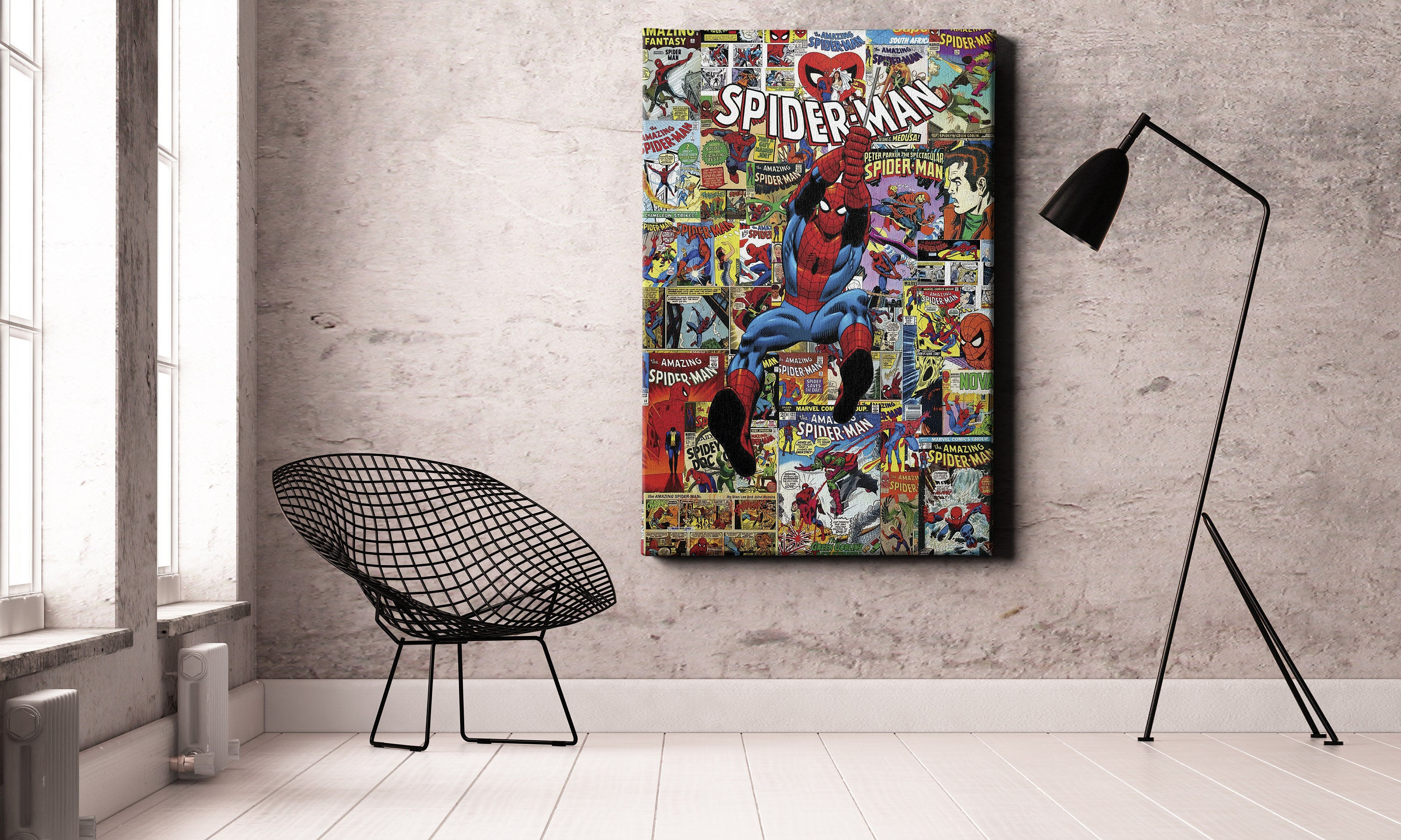 Wallpaper #9zF2NZMB5zzyi_yYU1bc57 Spiderman Collage Art Poster Comics Canvas Wall Art Home Decor Etsy