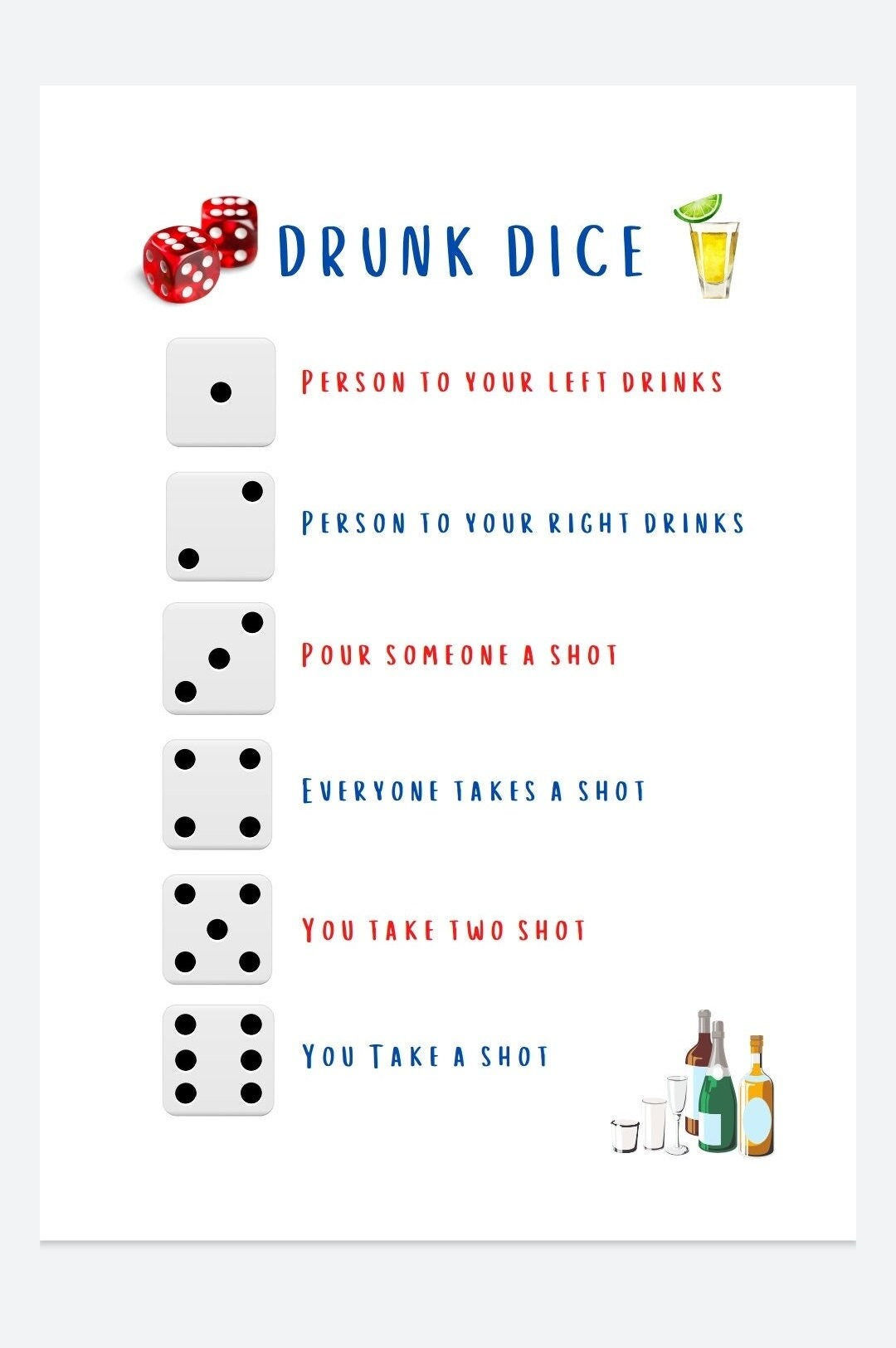 Wallpaper #g2zNKZMBMyCOpUSXDRRd20 Drunk Dice Drinking Game Etsy