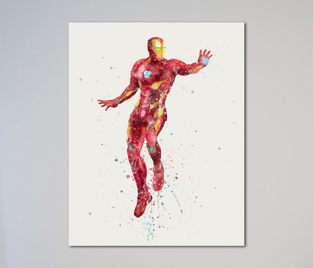 Wallpaper #N6WdOJMBVBiSkHCaNI6L179 Iron Man Tony Stark Poster Print Watercolor Picture the Avengers Art