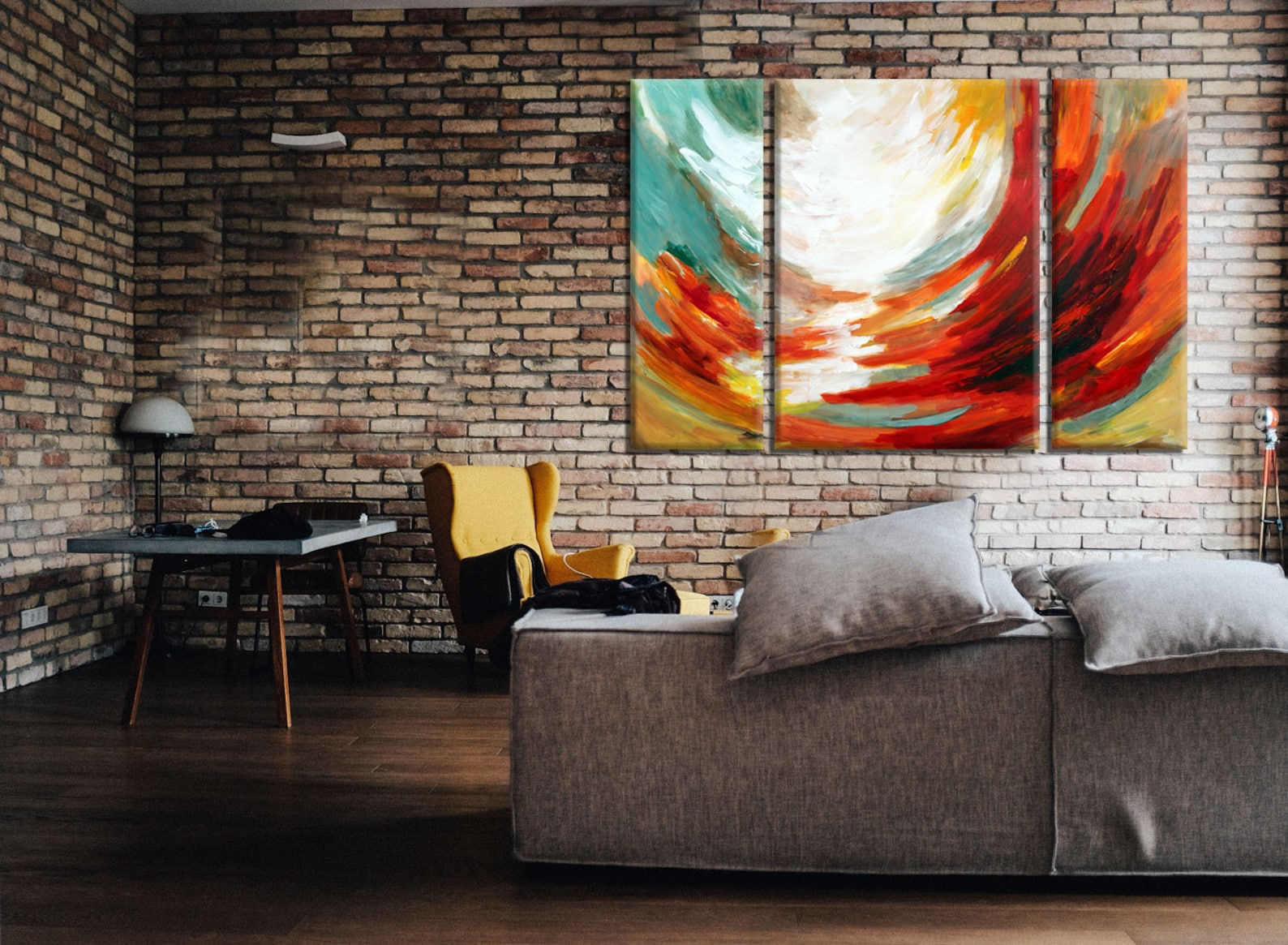Wallpaper #FGfC_5IBSpphPi3-96QM442 3 Piece Abstract Painting on Canvas Multi Panel Painting Etsy