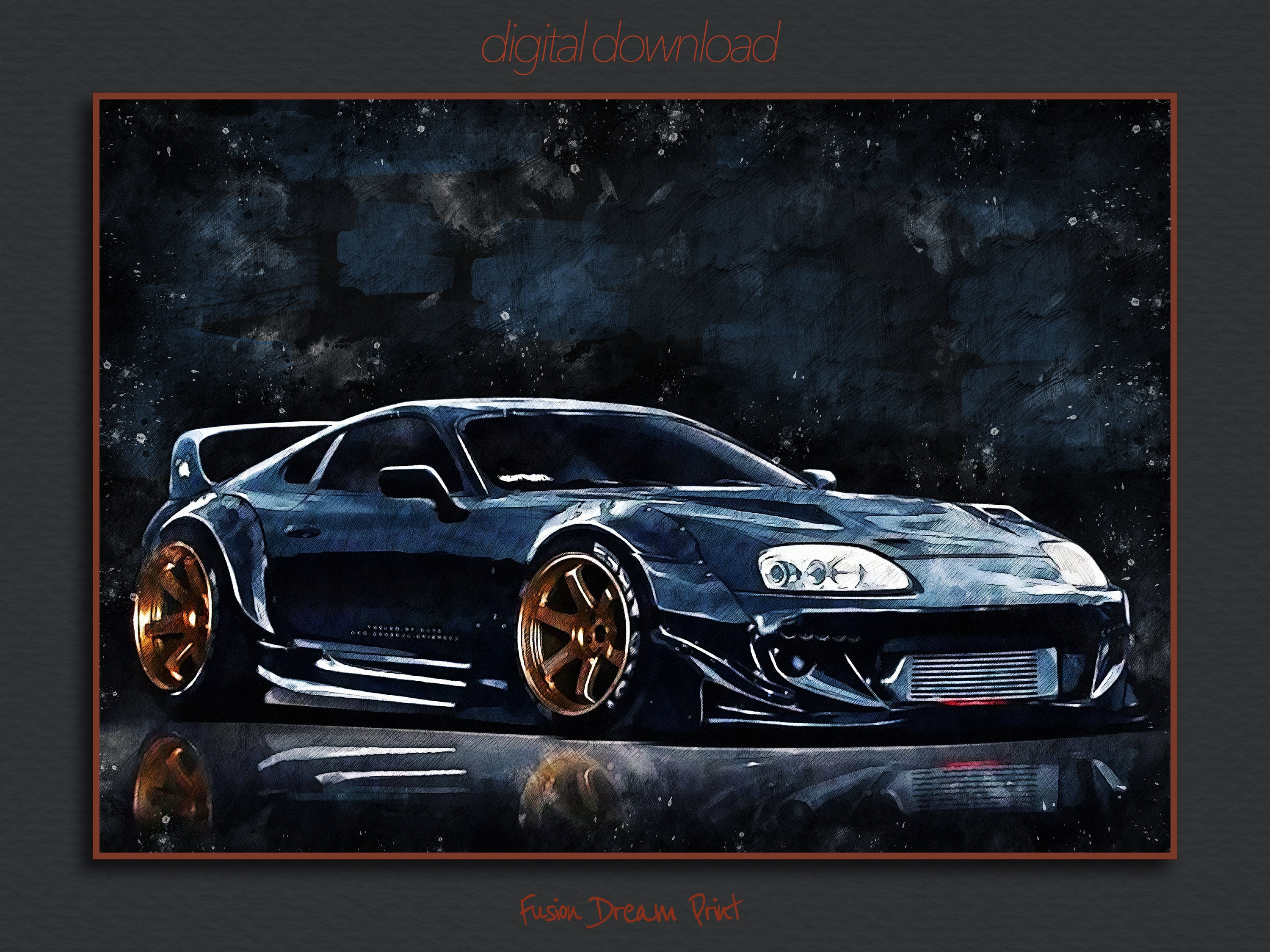 Wallpaper #uhyWQZMB8JfcLg2Jq_eg368 Toyota Supra Mk4 Impresion De Arte De Coche Dibujo De Coche Etsy Espana