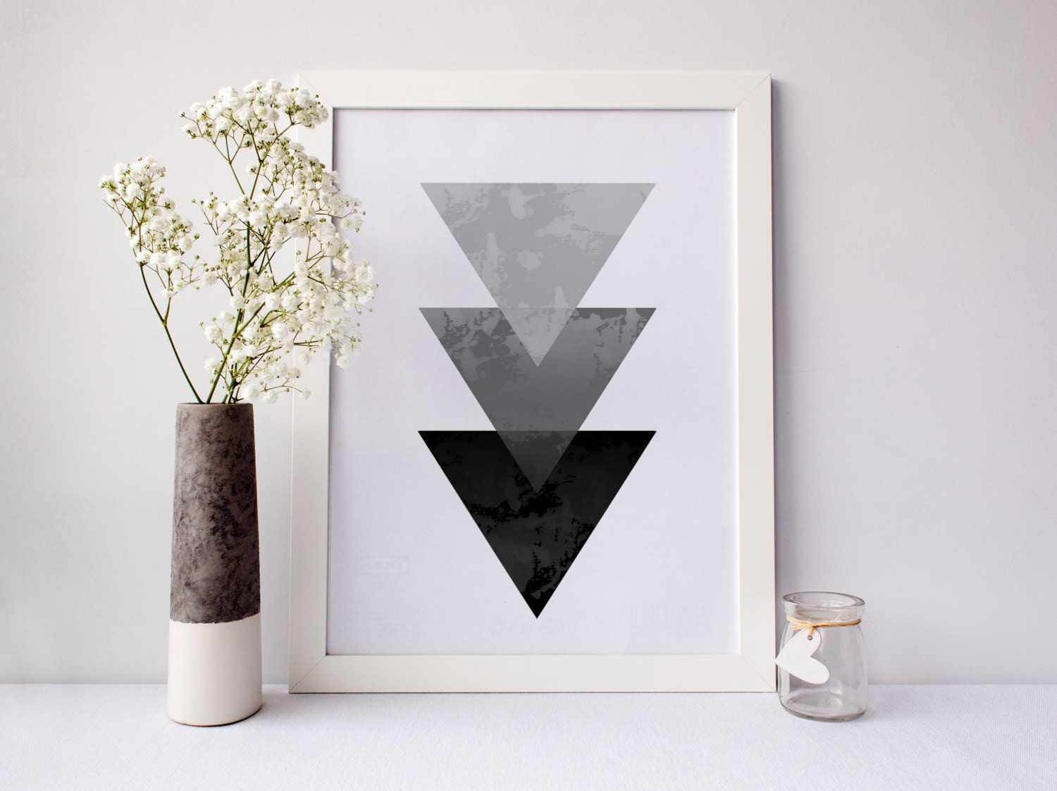 Wallpaper #a2flDJMBSpphPi3-ROG8100 Triangle Art Triangle Wall Art Geometric Print Grey Wall Etsy