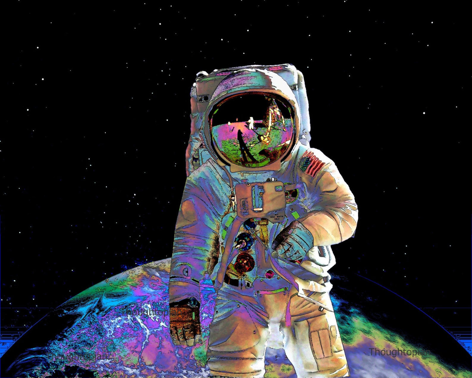 Wallpaper #pWc395IBSpphPi3-SoUD2 Visionary Astronaut Art Print 8 X 10 Outer Space Cosmic Etsy