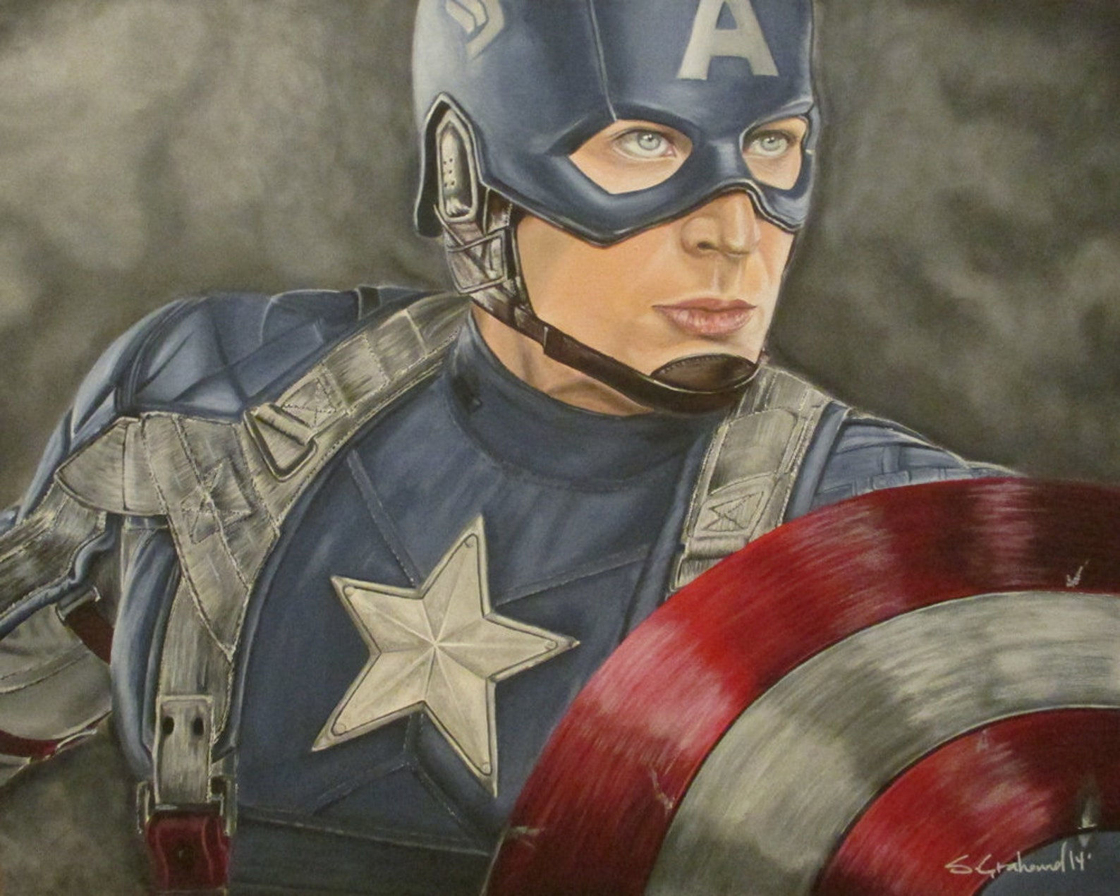 Wallpaper #-3McgI4BFI5NbQksWxfw51 Print of Captain America from an Acrylic Painting on Canvas Etsy