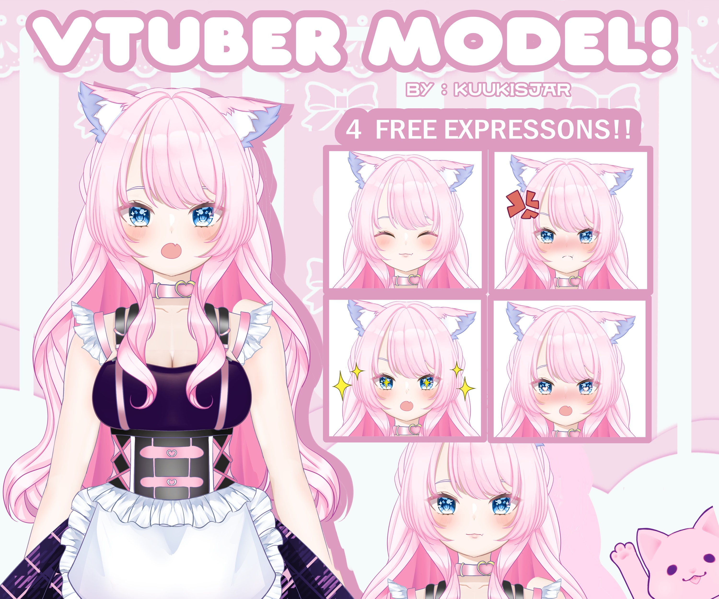 Wallpaper #82bd5 Customizable Cat Vtuber Model Multiple Cat Breeds Emotions Assets