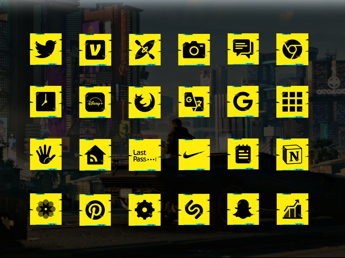 Wallpaper #SLhR2ZIBJvJKYCmEiexE251 Cyberpunk Game Themed Icons for Ios 14 Etsy