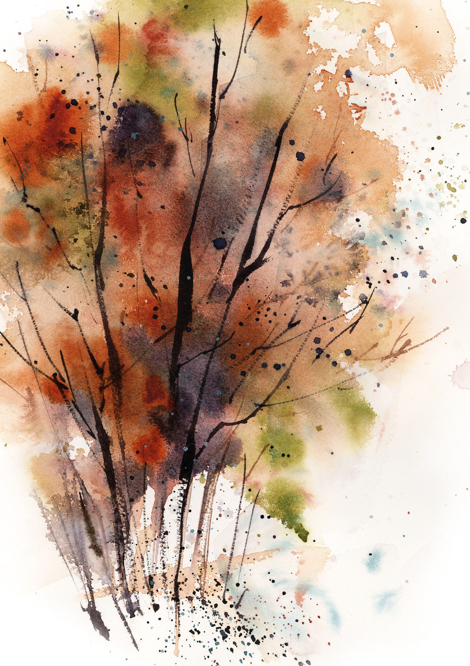Wallpaper #d2c4EZMBSpphPi3-OPZ182 Abstract Forest Art Print Abstract Watercolor Print Abstract Etsy