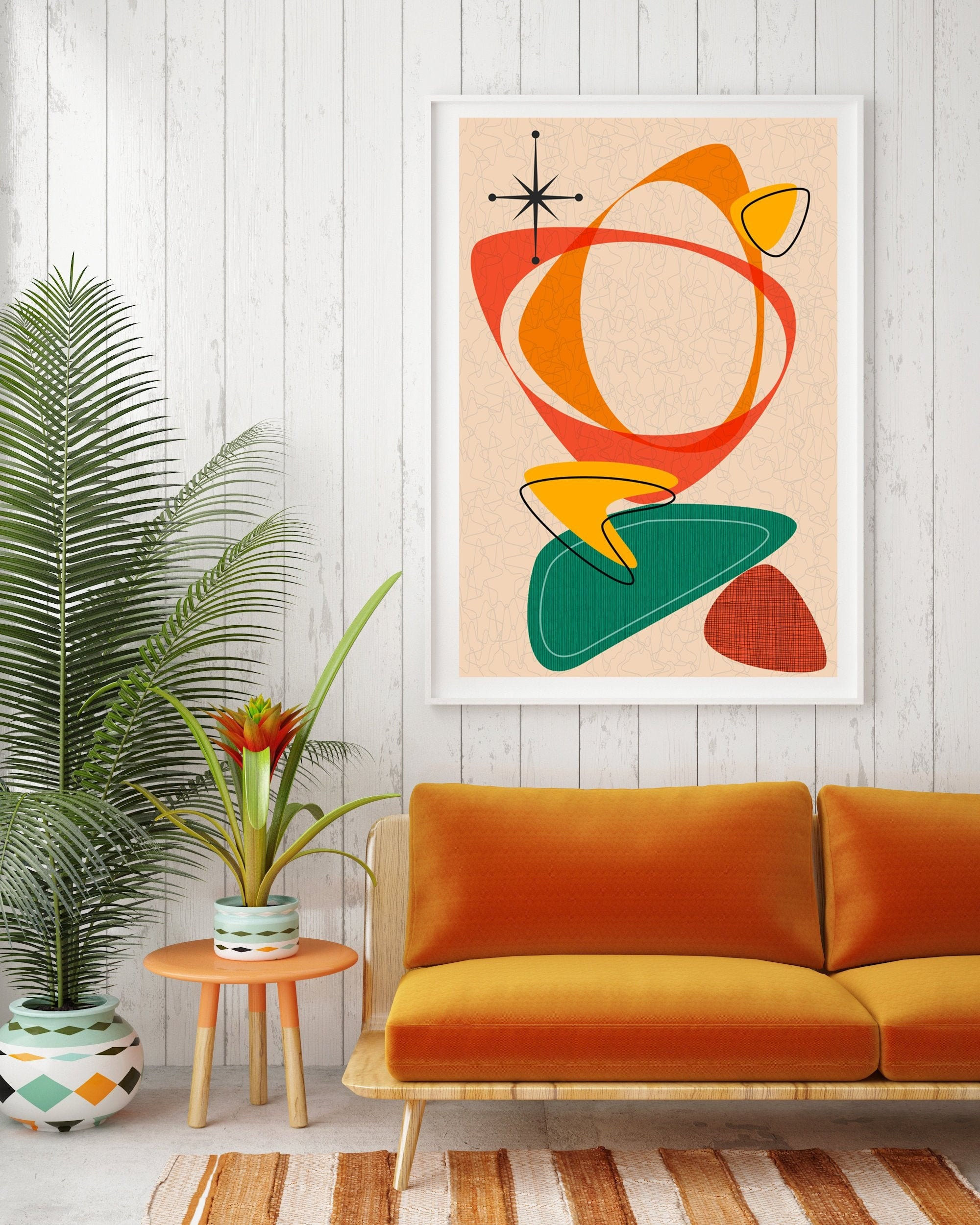 Wallpaper #2LgT3ZIBJvJKYCmEjv7f251 Atomic Art Retro Mid Century Modern Wall Prints Abstract Etsy
