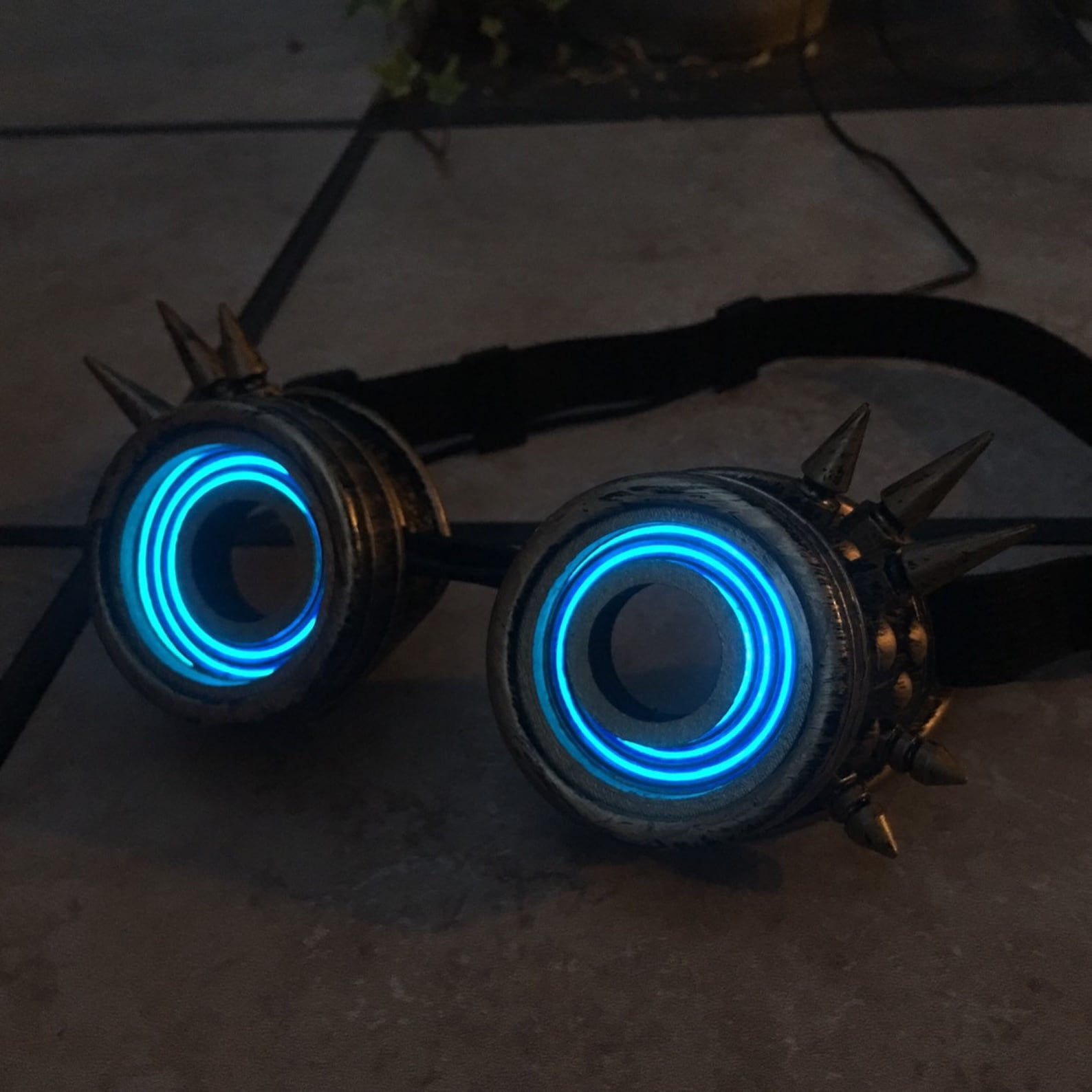Wallpaper #-31O8I4Bnwiau_P6fgU_17 Glowing Steampunk Goggles Gold Spikey Light Up Cyberpunk Etsy