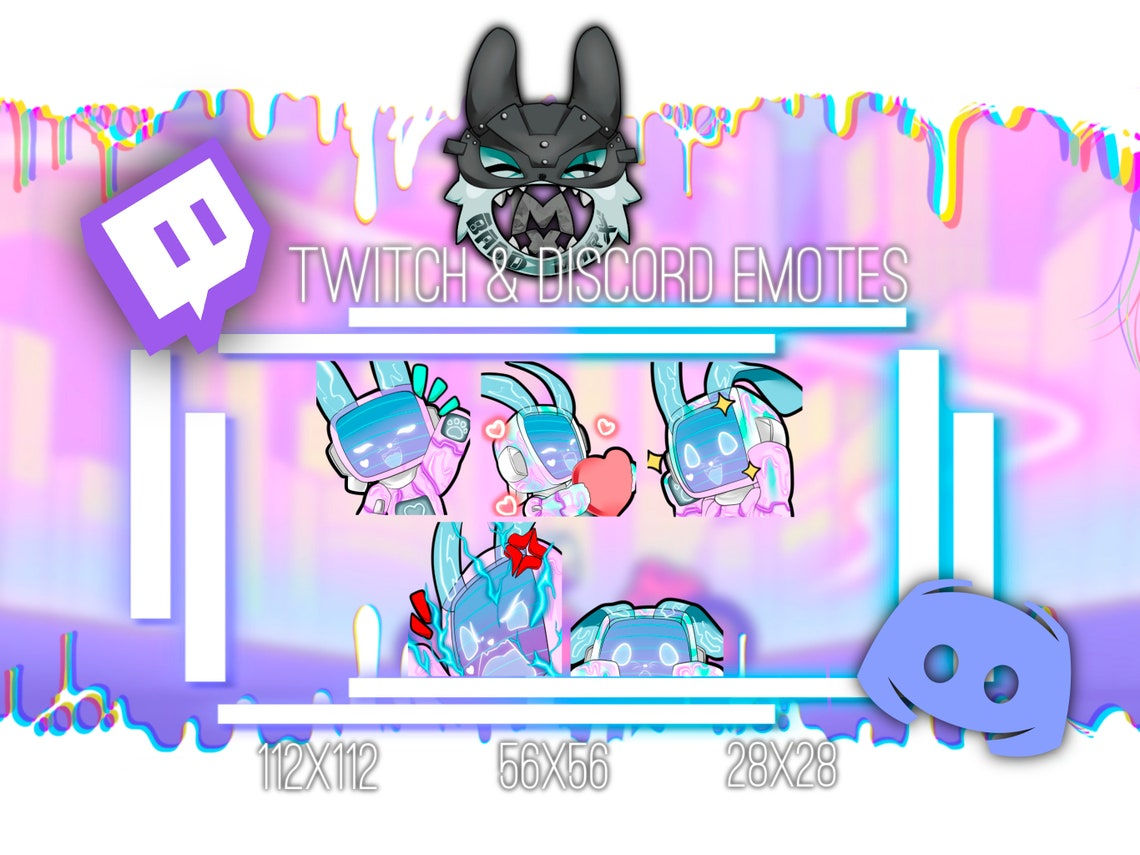 Wallpaper #qa3MMZMBKf019FdaUxGB237 Cyberpunk Bunny Kawaii Emotes for Twitch and Discord Cute Chibi Rabbit