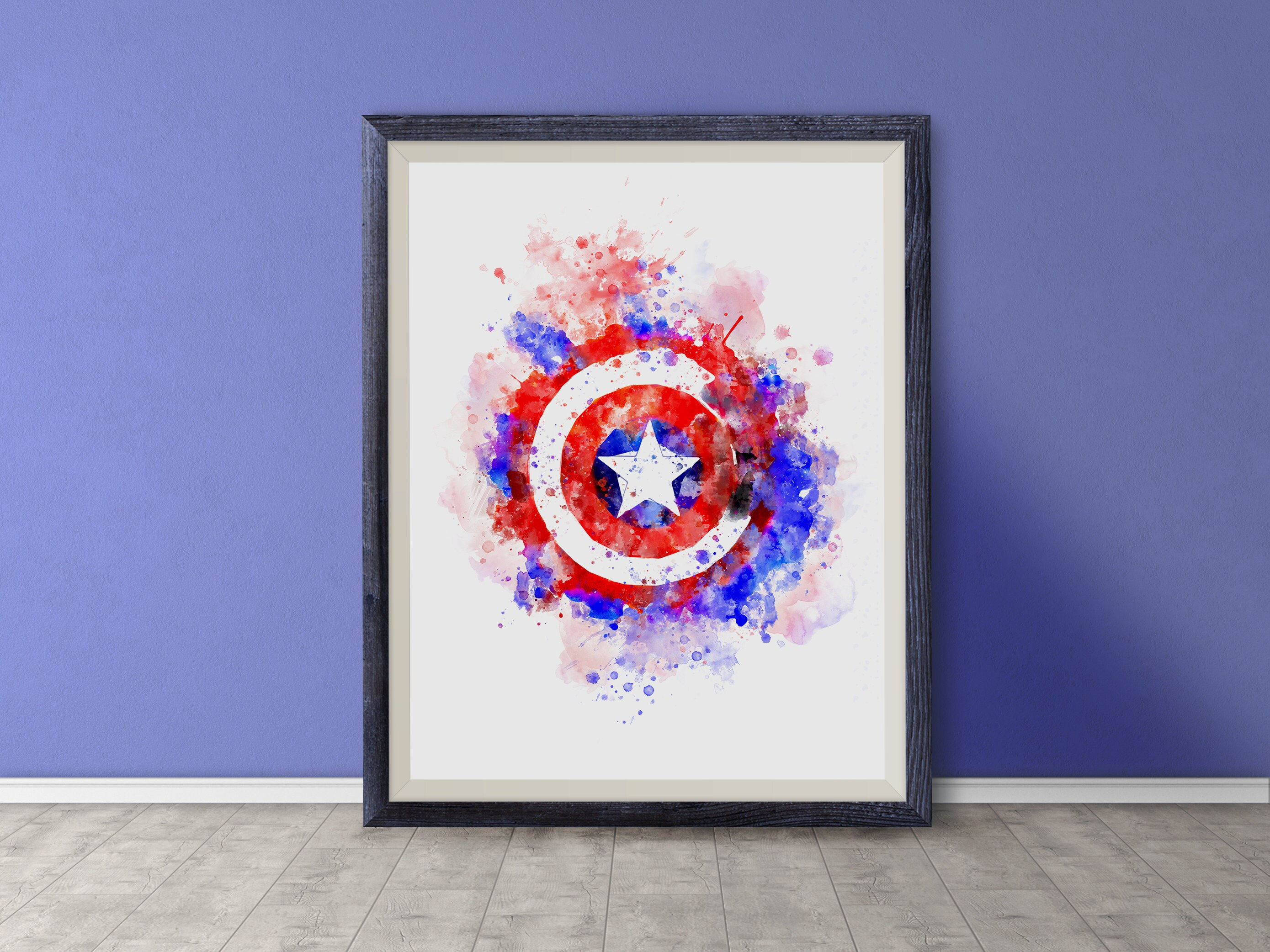Wallpaper #UX0z844Bnwiau_P6NQwj20 Captain America Shield Art Digital Poster Avengers Marvel Etsy