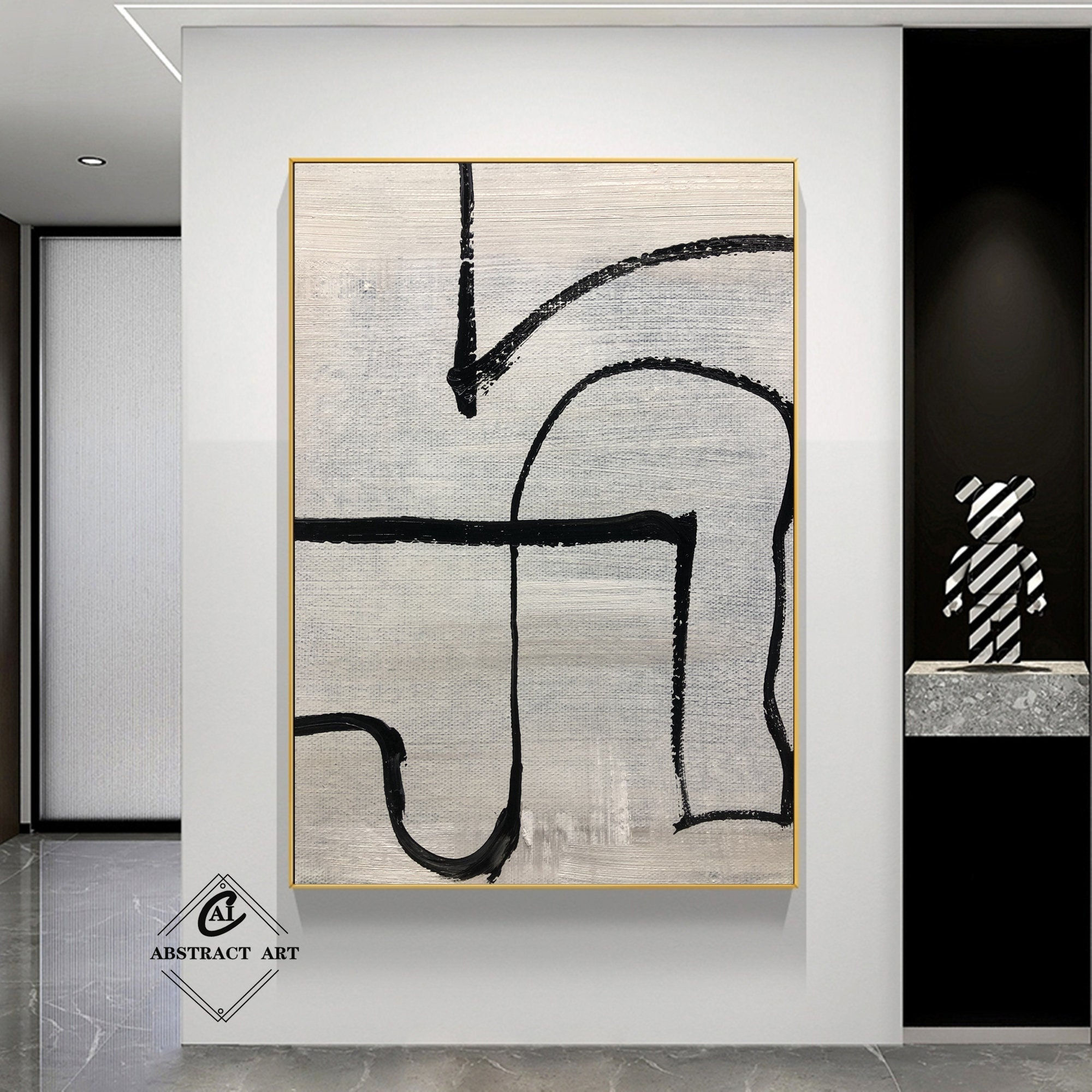 Wallpaper #BGcL6JIBSpphPi3-SDu_274 Black and White Painting Black and White Abstract Art Black Etsy