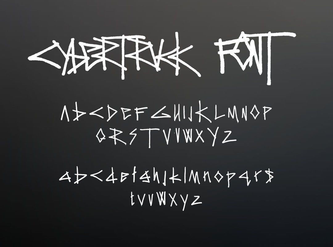 Wallpaper #UNsdYpcBzF5tfotJnuWV52 Cybertruck Spraypaint Font Cyberpunk Style Otf Ttf Svg Formats Etsy