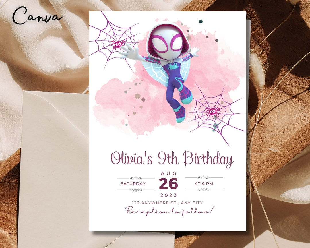 Wallpaper #XPTBOZMBKFX8bn3rFHcU4 Ghost Spider Birthday Invitation Spidey and His Amazing Friends